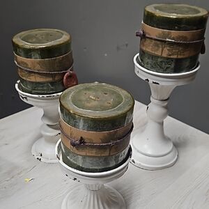 Elegant Farmhouse White Candle Holders(candles not included)
